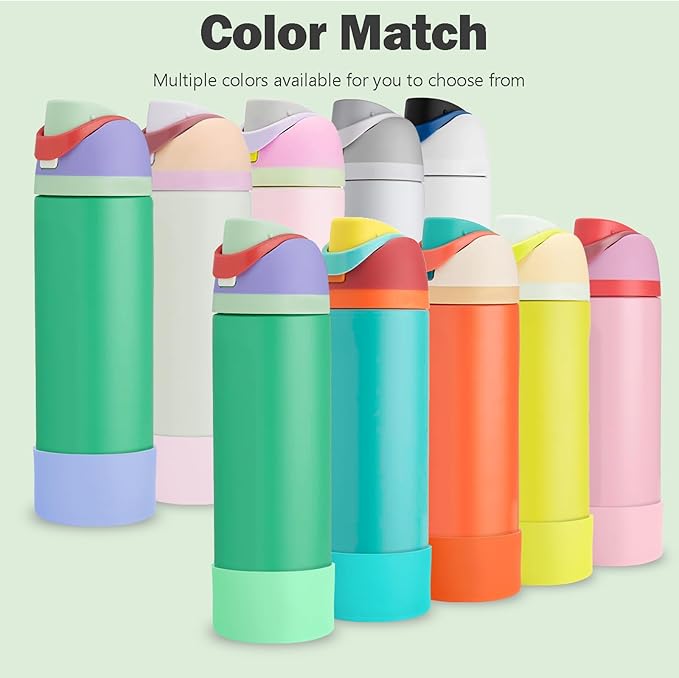 2PCS Silicone Boot for Owala 24oz FreeSip Water Bottle, Anti-Slip Scratch-Resistant Bottom Sleeve, Protective Sports Bottles Accessories, BPA-Free