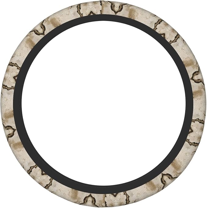 Nude Snake-Skins Texture Car Steering Wheel Cover, 15 Inch Steering Wheel Cover Stylish Decor for Most Cars