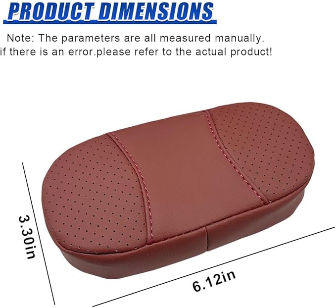 Car Knee Cushion, Leather Memory Foam Auto Center Console Arm Rest Pad, Soft Comfort Car Door Elbow Protective Cushion, Breathable Vehicle Interior Leg Support Pillow for Most Cars (Red)