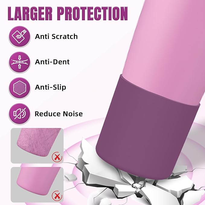 Silicone Higher Boot Compatible with Owala 30oz & 40oz FreeSip Sway Bottles & Tumblers, Large Protection Anti-slip Bottom Cover Sleeve for Freesip Sway Tumbler and Bottle (Pretty in Purple B)