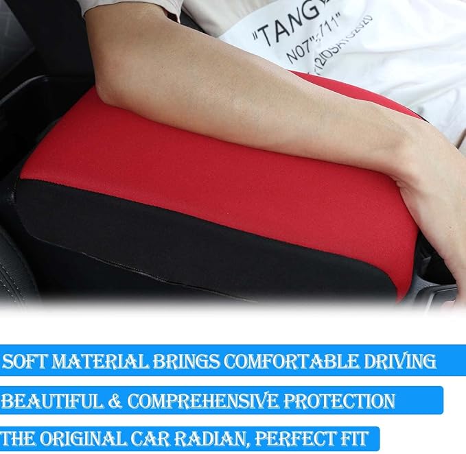 CHEAYAR Leather Car Auto Center Console Armrest Cushion for Toyota Tacoma Accessories 2016-2018 2019 2020 American Flag (Black-Cloth)