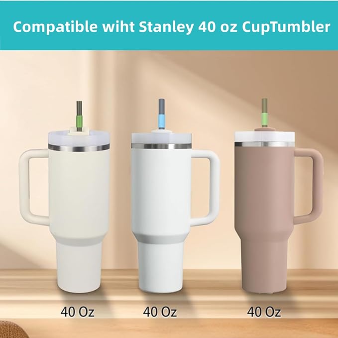 Replacement Straws for Owala 40oz Tumbler Stainless Steel Triple Layer Insulated Travel Tumbler, Pack of 8