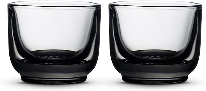 Fellow Pirch Espresso Glasses 3.5 oz Artisanal Cups, Set of 2, Dishwasher Safe Coffee Glasses for Espresso Shots & Latte Art – Smoke