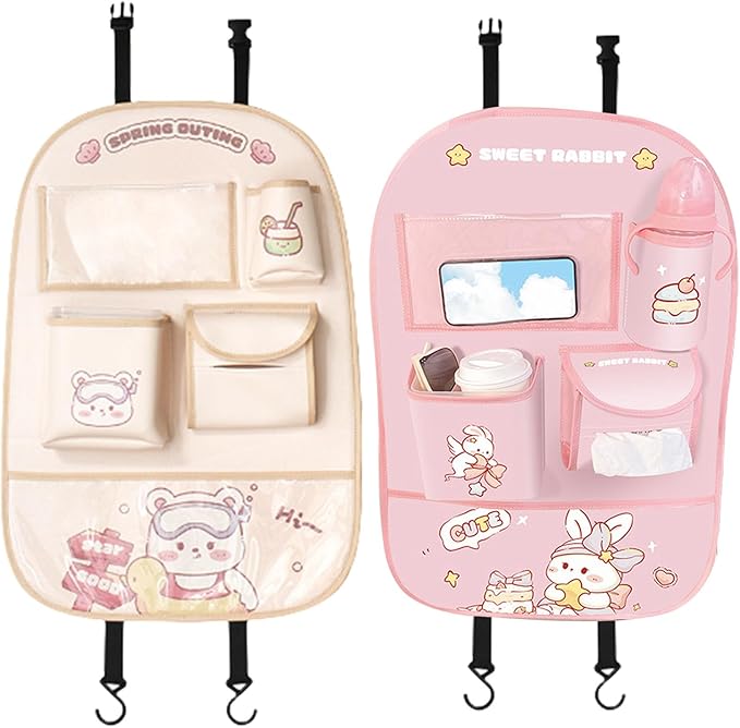 Back Organizers Multi Compartment Storage Bag Cartoon Pattern Back Pocket Multifunction Backseat Storage Pocket