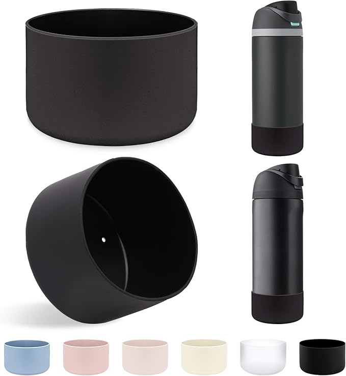 2Pcs Silicone Boot Sleeve for Owala Water Bottle FreeSip Twist and Flip Protective Silicone Bottom Base Bumper for Owala Flask Water Bottle BPA Free, Anti-Slip