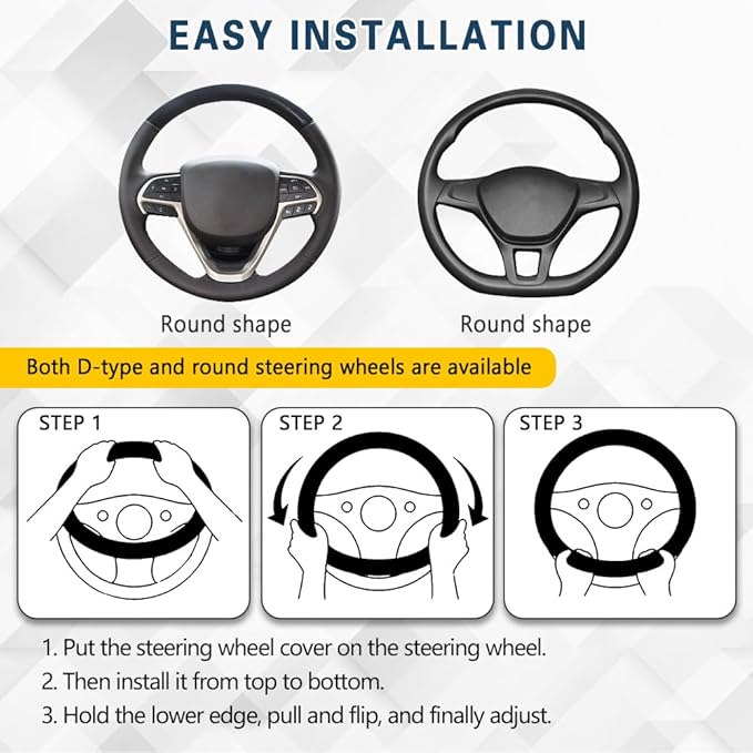 Car Steering Wheel Cover, Steering Wheel Accessories, Universal 15 Inch Microfiber Breathable LCE Silk, Car Accessories Breathable Anti-Slip Protector Universal for SUV Sedan Truck (Gray)