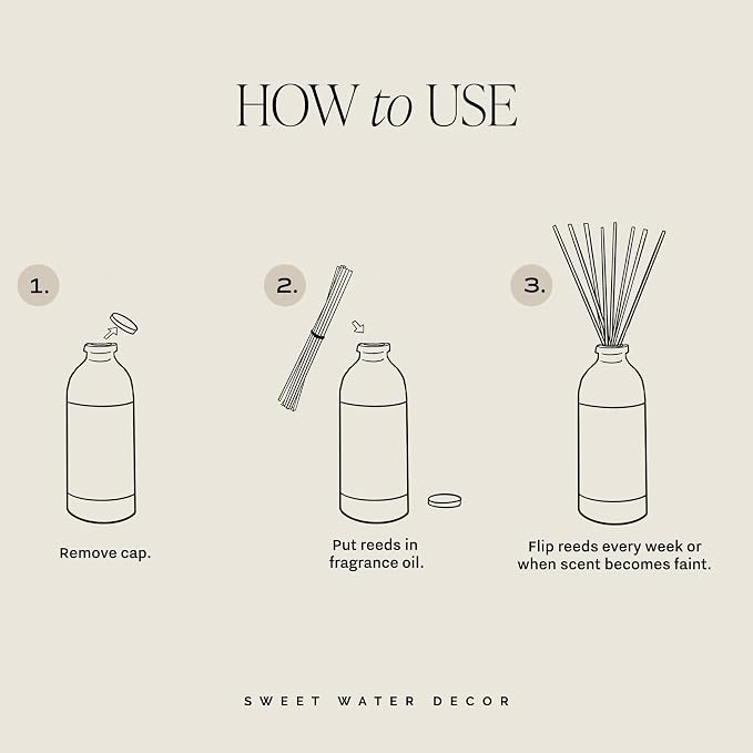 Sweet Water Decor Calm and Comfort Reed Diffuser Set | Mandarin, Ginger, Jasmine, White Tea Spa Scented Diffusers | Air Freshener | Housewarming Gift | Aromatic Stress Relief