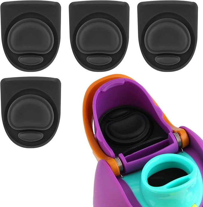 4pcs Replacement Stopper Compatible with Owala FreeSip 24oz 32oz, Water Bottle Top Lid Gasket for Owala 19/24/32/40oz Seal Bottle Cap Mouth Stopper Part Silicone Plug Accessories BPA-Free (Black)