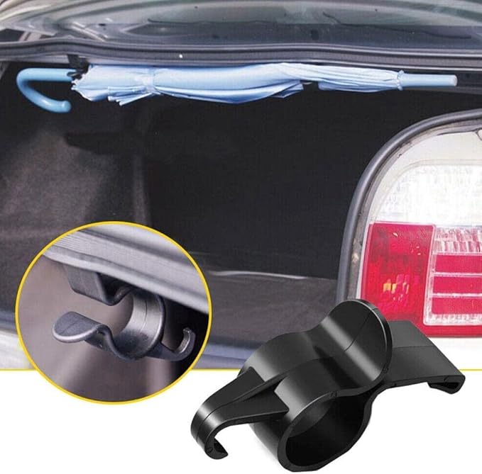 JJLFresheners 2 Pcs Car Umbrella Holder,Trunk Hooks Hanger Holder Clip,Universal Headrest Organizer Clip Portable Umbrella Trunk Back Purse Stand Bags, Multifunctional Car Back Seat Hanging Hooks