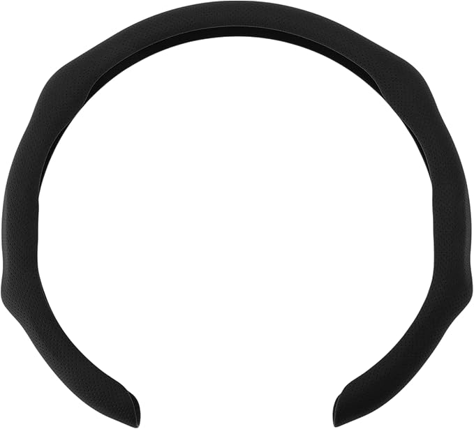 PU Artificial Leather Steering Wheel Cover ABS Car Steering Wheel Protector 14.96" Black