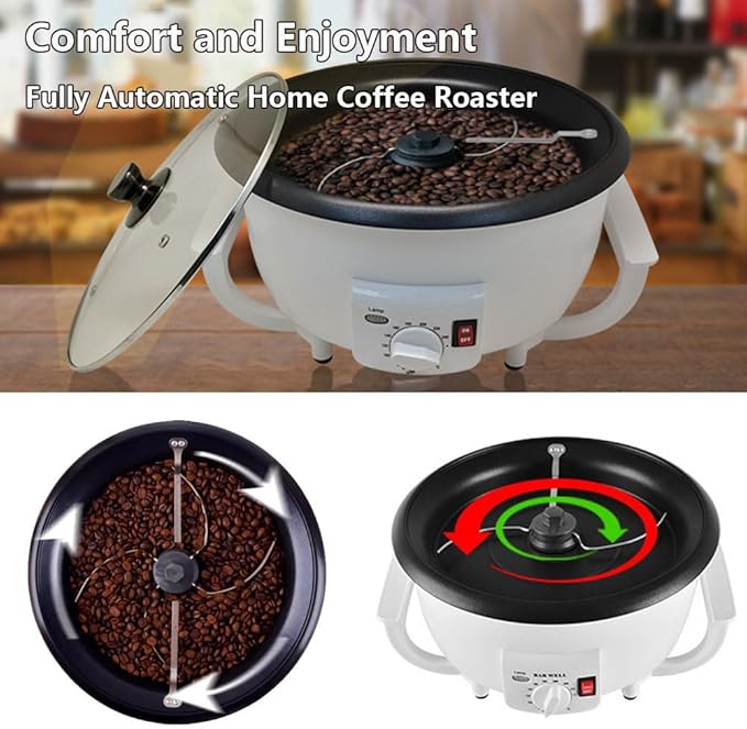 Coffee Roaster Machine for Home Use, Electric Coffee Bean Roaster, Coffee Bean Roaster, 0-240℃ Temperature Adjus, 750G Capacity Non-Stick Coating for Baking Nuts Beans