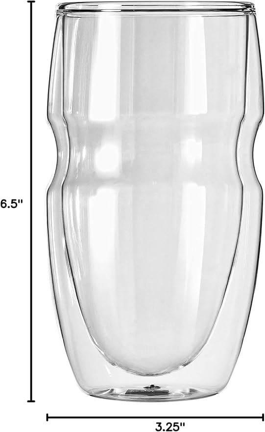 Ozeri Serafino Double Wall Insulated Iced Tea and Coffee Glasses, 16-Ounce, Set of 6