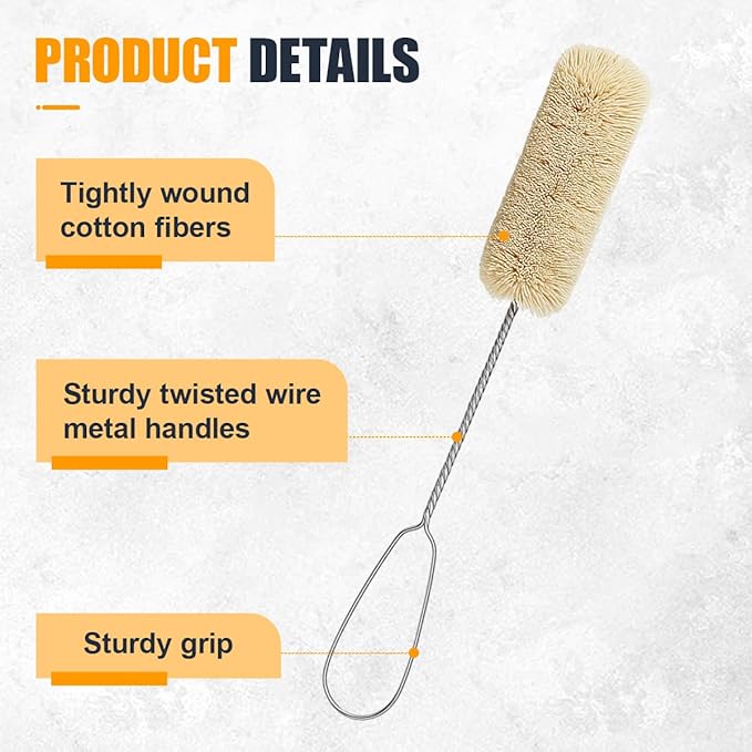 4PCS Tire Lubricant Brush Applicator Swab Set with Tread Depth Gauge, 12.5" Universal Extra Long Tire Shine Applicator, Car Cleaning Brush for Most Common Lube Buckets(Two Color)