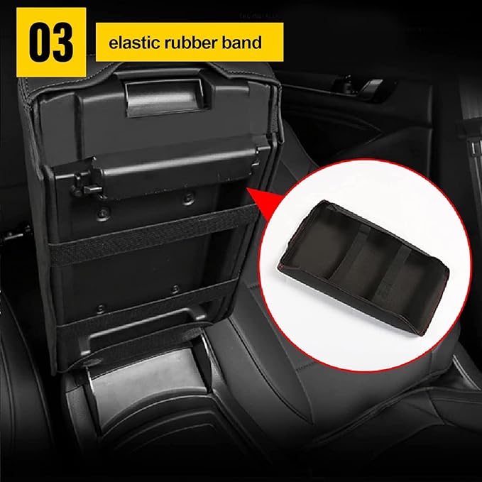 AOMSAZTO Armrest Cover for 2015-2024 Jeep Renegade Middle Console Covers for Jeep Renegade Leather Black