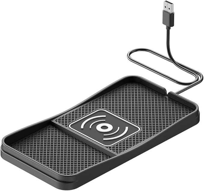 Car Wireless Charger Pad for Subaru Ascent Crosstrek Forester Tribeca Solterra 2000-2026, Type-C/USB 20W Fast Wireless Car Charger Pad Non-Slip Cordless Charging Mat,B-30cm Cable USB Plug