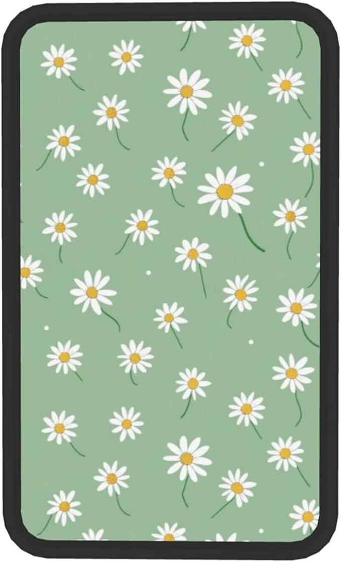 Car Center Console Cushion Pad Daisy Floral Non-Slip Armrest Cover Wildflower Cute Auto Center Console Lid Covers Anti-Scratch Arm Rest Pads