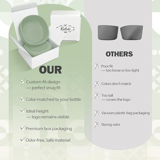 2pcs Silicone Boot for Owala SmoothSip Slider Coffee Tumbler 20oz 12oz, Anti-Slip Sleeve for Travel Coffee Mug, Protective Accessories for Owala BPA Free (Sage)