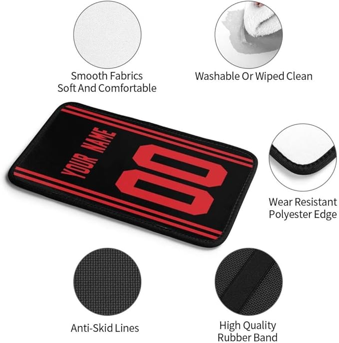 Custom Car Armrest Cover,Add Personalized Name and Number As Gifts for Loyal Football Fans,American Football Auto Center Console Pad Car handrail Box Cushion,Fit for Most Car Seat Box Cover Protector