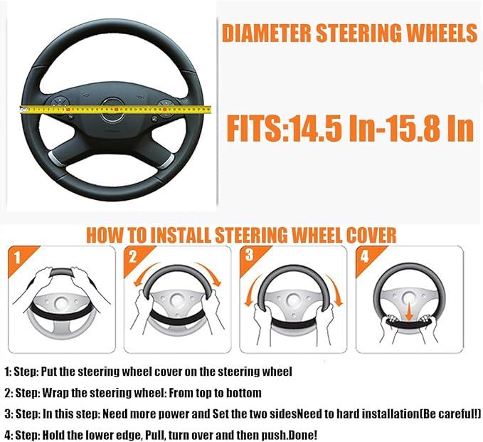 Steering Wheel Cover, Car Silicone Steering Wheel Protector, Anti-Slip Soft Odorless Wheel Covers, Universal 14-15 Inch Steering Wheel, Automotive Interior Accessories (Gray)