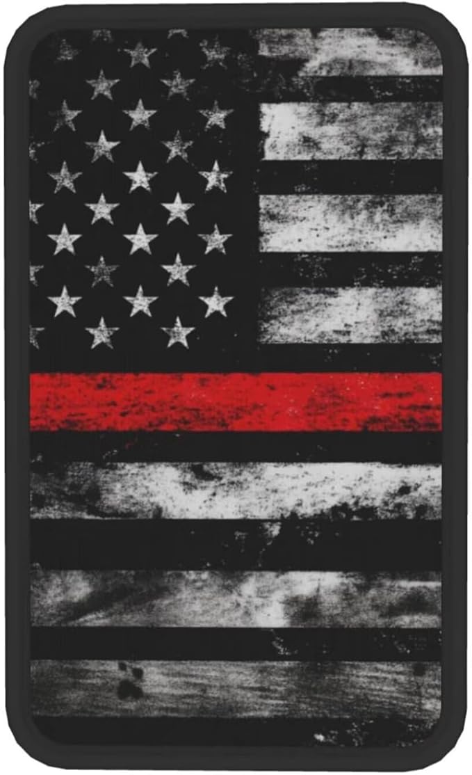 Black American Flag Car Center Console Cover Retro Red Stripe National Armrest Cushion Protector Interior Accessories Fit for Most Cars Sedans Vans Truck Vehicles, SUVs