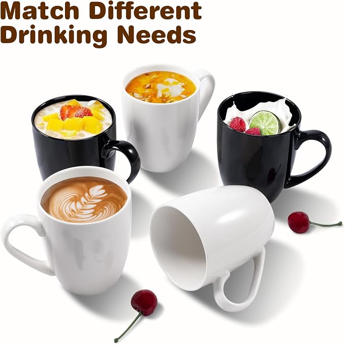 Urbanstrive 16 oz Large Coffee Mug with Handle Tea Cup Novelty Coffee Cup Idea Gift for Men Women Office Work, White (White)