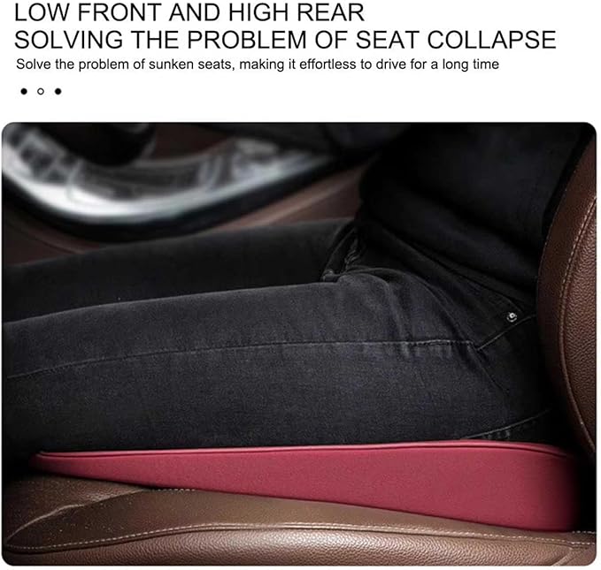 Memory Foam Car Seat Cushion for BMW X5 G05 2018-2023, Wedge Booster Lumbar Support Pad for Drivers Office with Non-Slip Base,Black-6cm