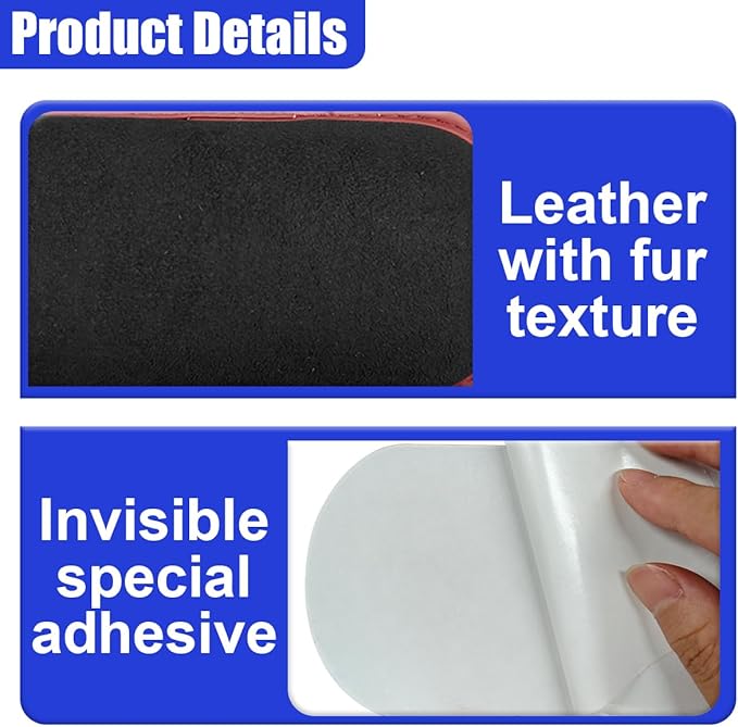 Car Door Armrest Pads, Soft Leather Memory Foam Car Center Console Pillow with Strong Adhesive, Universal Comfortable Auto Arm Rest Cushion Accessories for Elbow and Knee Support(Black)