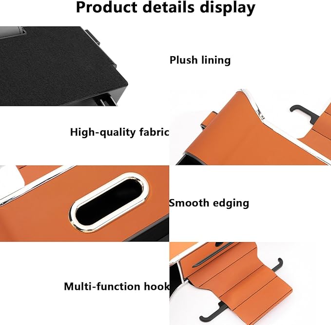 Multifunctional Car Seat Back Storage Box, Car Seat Tissue Box and Storage Box,Universal Car Tissue Organizer Back Seat with 2 Drink Cup Holder (Brown)