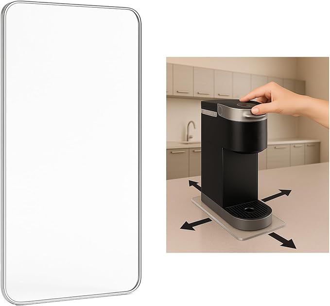 Transparent Acrylic Coffee Maker Slider Tray – Slider Tray for Countertop, Compatible with Keurig Single Serve K-Cup Pods Coffee Maker K-Mini & K-Express, Perfect Fit for Single-Serve Machines
