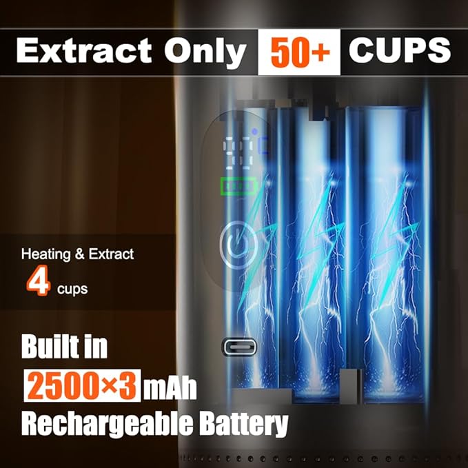 Portable Electric Espresso Machine–20Bar Self‑Heating travel coffee maker with 7500mA Battery (Midnight Black)