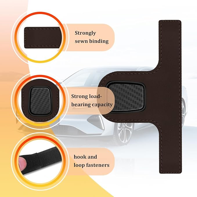 HZEL Car Seat Headrest Hook, 2PCS Vehicle Back Seat Hanger Holder Hook, Multipurpose Automotive Interior Headrest Storage Organizer for Purses Bags Coats, Universal for SUV Caravan Pickup (Brown)