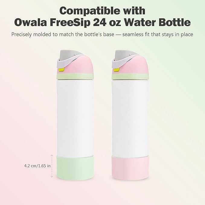 2PCS Silicone Boot for Owala 24oz FreeSip Water Bottle, Anti-Slip Scratch-Resistant Bottom Sleeve, Protective Sports Bottles Accessories, BPA-Free