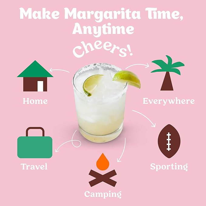 Craftmix Classic Margarita Cocktail & Mocktail Drink Mixer, Skinny Mixes - Water Flavoring Packets - Made With Real Fruit - Vegan, Low-Carb, Low-Sugar, Non-GMO, Dairy Free, Gluten Free, 12 Pack