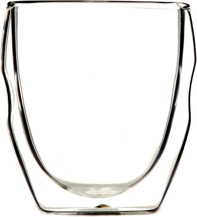 Moderna Artisan Series Double Wall 8 oz Beverage Glasses - Set of 4 Drinking Glasses