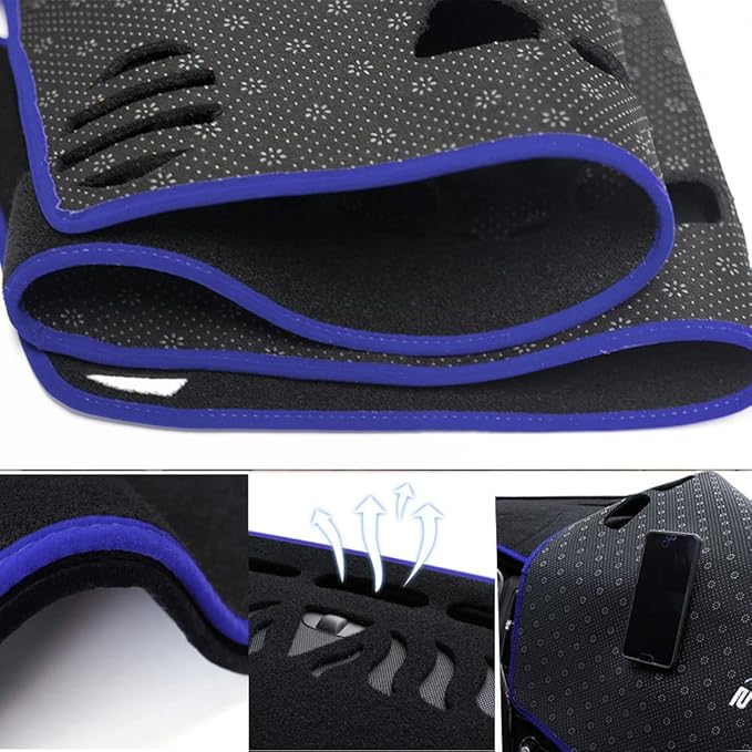 Dash Covers for Chevy-Silverado 2019-2022,Polyester Dashboard Covers mat,Car Dashboard Protecter Cover,Interior Dash Covers Pads,Blue