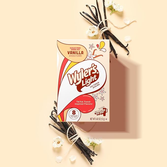 Wyler's Light Vanilla - Singles to Go Powdered Drink Mix - Pack of 6-8 Per Box 48 Total Servings - Delicious Tasting Vanilla Flavor