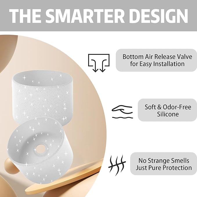 Silicone Boot for Owala 32oz Water Bottle – Anti-Slip Protective Cover, Bottle Boot, Base Cover Compatible with FreeSip, Sleeve for Stainless Steel Tumblers (Glitter White, 32OZ)