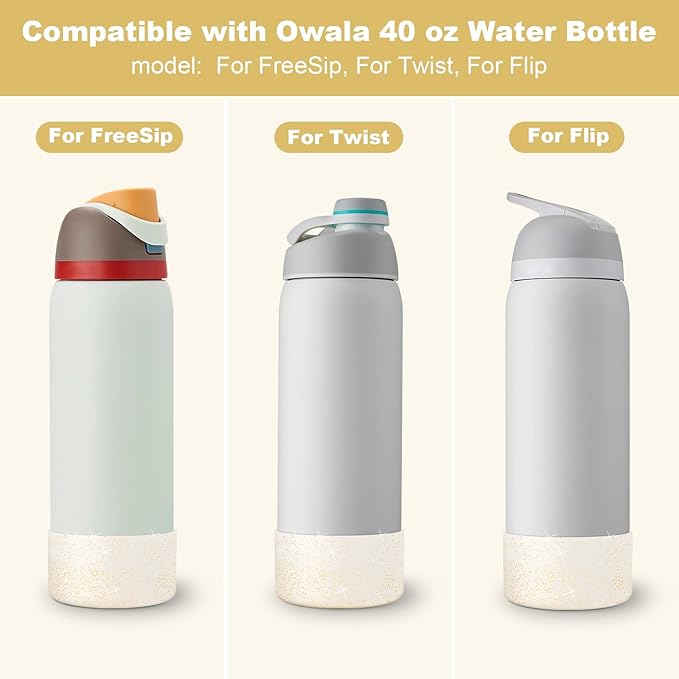 Silicone Boot for Owala Water Bottle 24 oz 32 oz 40 oz, Anti-Slip Protective Sleeve for FreeSip/Twist/Flip Stainless Steel Water Bottles Accessories