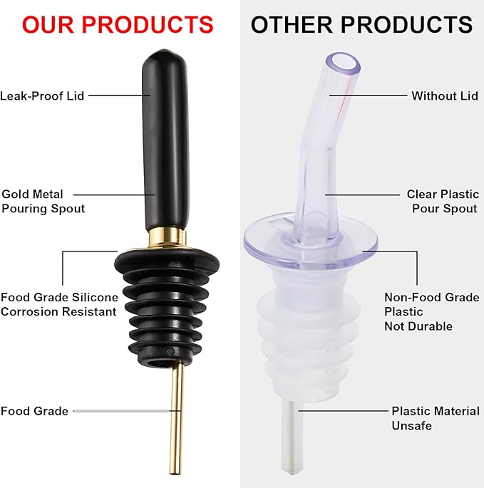 Glass Coffee Syrup Dispenser Bottles Set - 2 Pack, 5 OZ with Metal Pour Spouts and Labels, Perfect for Maple, Honey Syrup & Oil