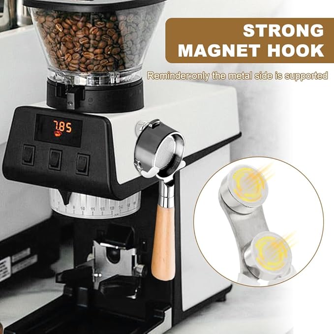 Magnetic Portafilter Holder for Espresso Machines, Wall Mounted Coffee Holder Stainless Steel Espresso Accessories Organizer Compatible with Ninja Luxe Cafe & Breville Machines(SIZE:2 Packs)