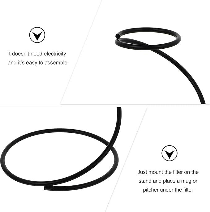 Coffee Stand Stainless Steel Wire Coffee Dripper Holder Filter Cone Cup Support Station for Office Home Camping Lovers Black