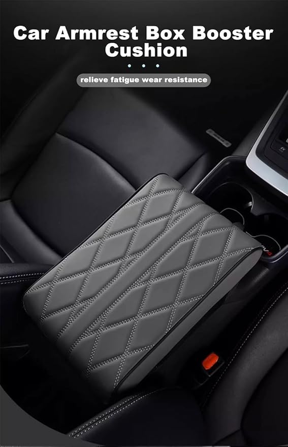 for Alfa Romeo Stelvio (949) 2017 2018 2019 2020 2021 2022 Car Center Console Cover, Leather Memory Foam Protection Pad, Hand Rest Pillow with Height Increase, Interior Accessory,Orange, normal
