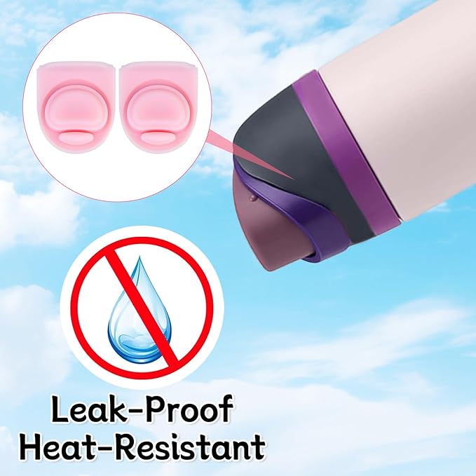 2 Pcs Replacement Rubber Seal Stopper Compatible with Owala FreeSip,Water Bottle Top Gasket Lid for Owala 16/19/24/32/40oz Seal Mouth Cap Silicone Stopper Parts Insert Accessories（Pink）
