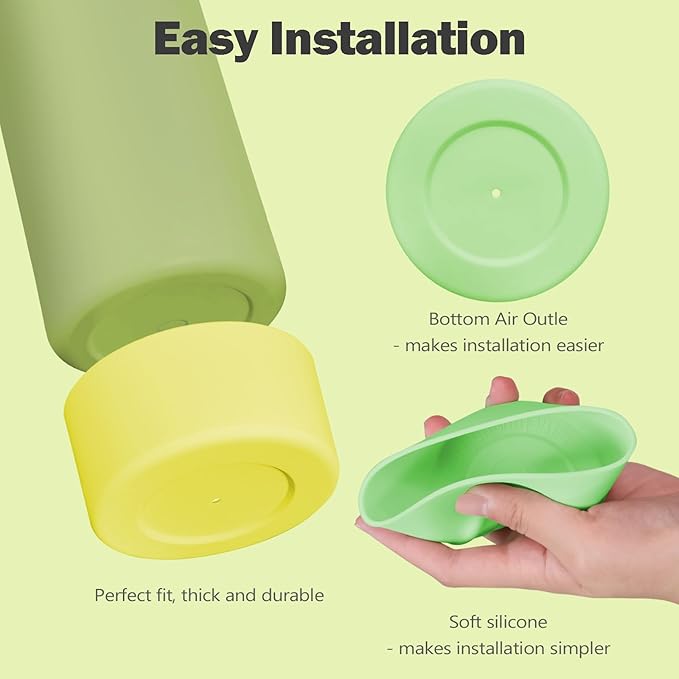 2PCS Silicone Boot for Owala 24oz FreeSip Water Bottle, Anti-Slip Scratch-Resistant Bottom Sleeve, Protective Sports Bottles Accessories, BPA-Free
