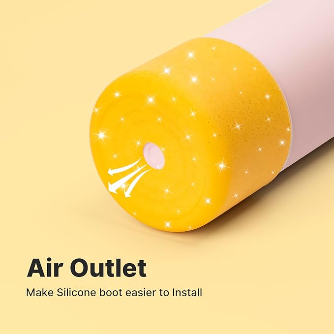 Boot for Owala 24 oz, Anti-Slip Protective Sleeve for Owala Twist & FreeSip & Flip Stainless Steel Water Bottle, Silicone Boot Bottom Base for Owala (Glitter Yellow)