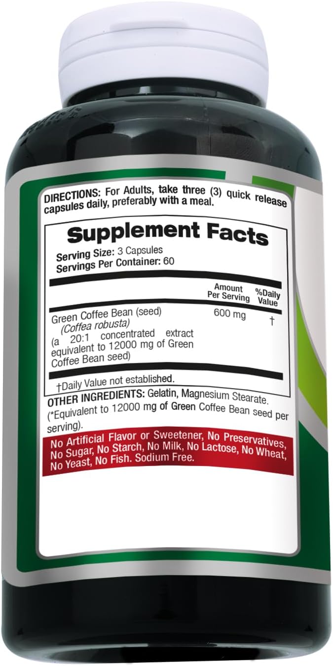 FITO MEDIC'S Lab | Green Coffee Bean Extract | Green Coffee Beans | 180 Capsules