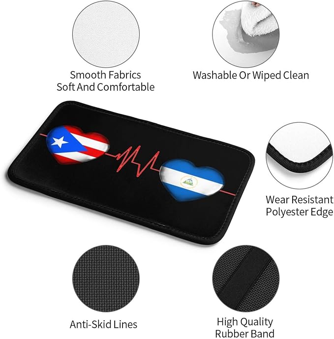 Auto Center Console Pad Puerto Rico Porto Rico Puerto Rican and Nicaragua Nicaraguan Flag Be of one Mind Car Armrest Cover Armrest Seat Handrail Box Cover Cushion Universal Decoration Protector