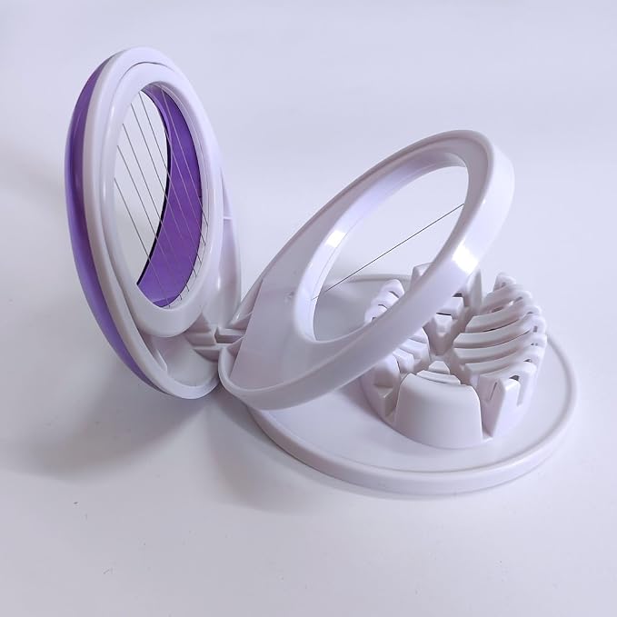 Egg Slicer for Hard Boiled Eggs,Easy to Cut Egg into Slices, Wedge and Dices, Sturdy ABS Body with Stainless Steel Wires,Non-slip Feet,Dishwasher Safe, BPA Free (Red)