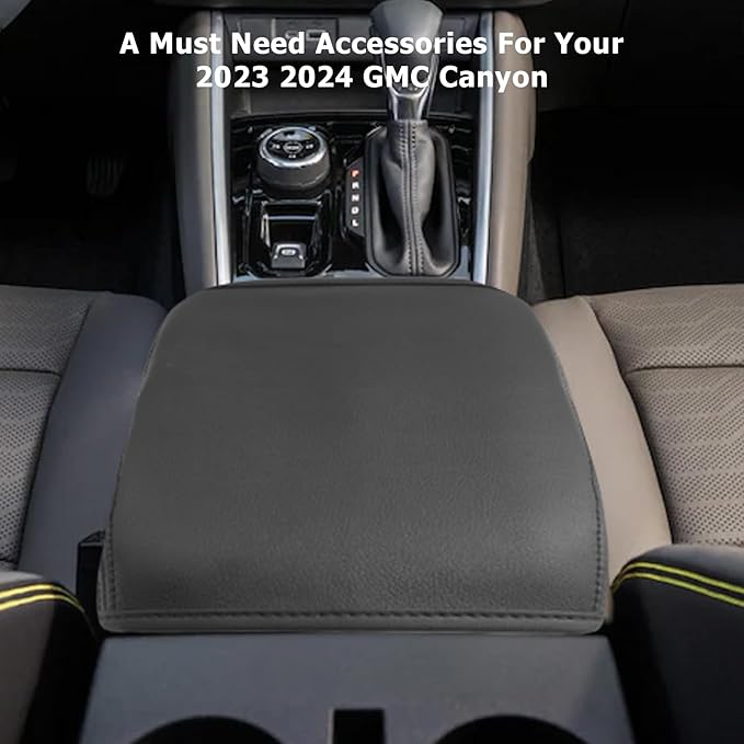 LUWU 2025 2026 Colorado Center Console Cover Compatible with 2023 2024 2025 2026 GMC Canyon & Chevrolet Colorado Accessories Armrest Cover Center Console Pad Armrest Console Cover (Thin Black)
