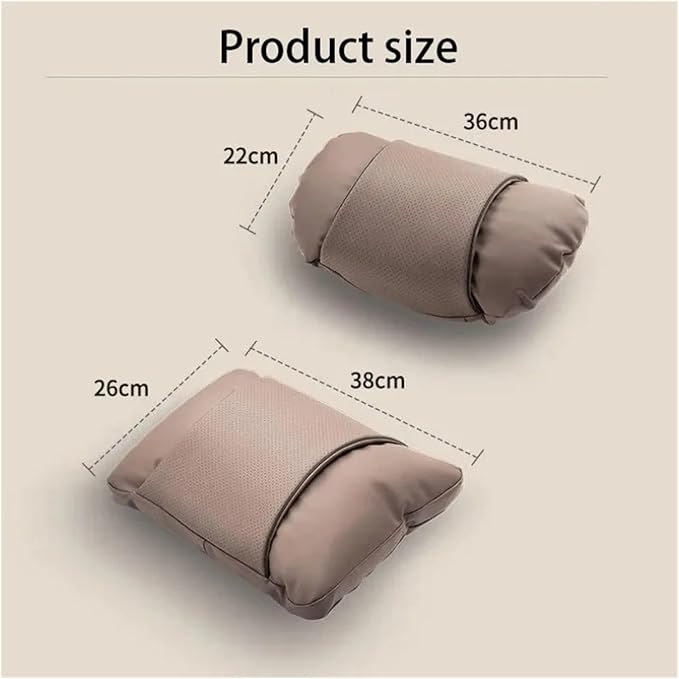 1/2PCS PU Leather Car Neck Pillow & Lumbar Support Cushion, Breathable Universal Seat Headrest Waist Pad, Soft Support Cushion for Daily Driving and Travel(C Style)